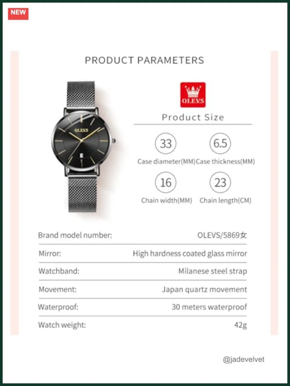 Women's Quartz Dress Watch Mesh Bracelet Analog Date Waterproof